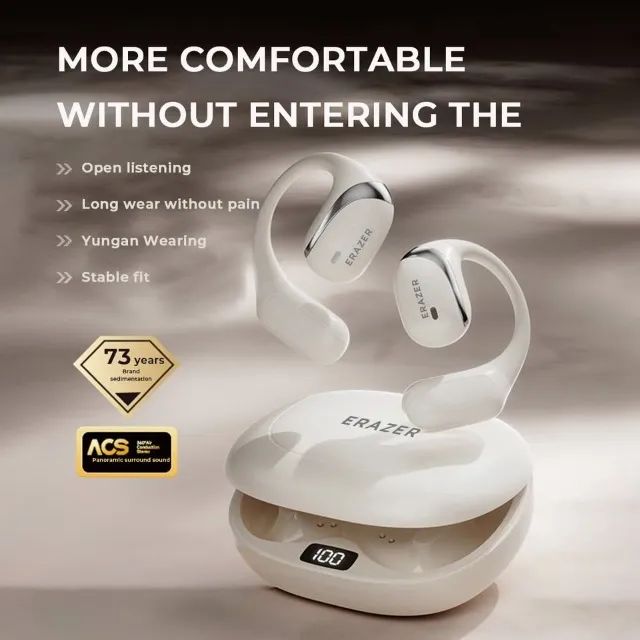 Fone sem fio Lenovo Arazer|Gancho AURICULAR especial p/esportes/Graves++/12+60 hrs bateria - Foto 5
