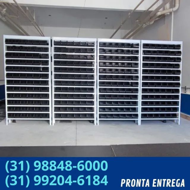 Estante com caixas armação