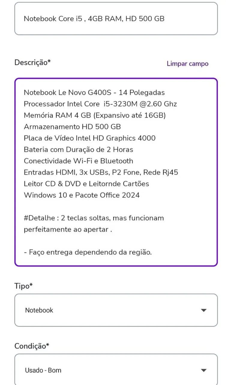 Notebook Core i5 , 4GB RAM, HD 500 GB - Foto 5