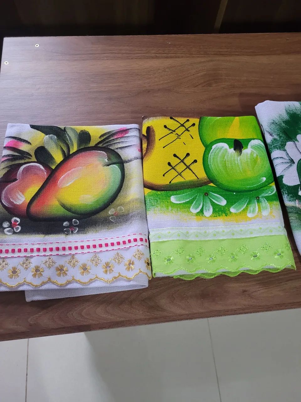 Panos de prato pintado com barrado - Foto 3