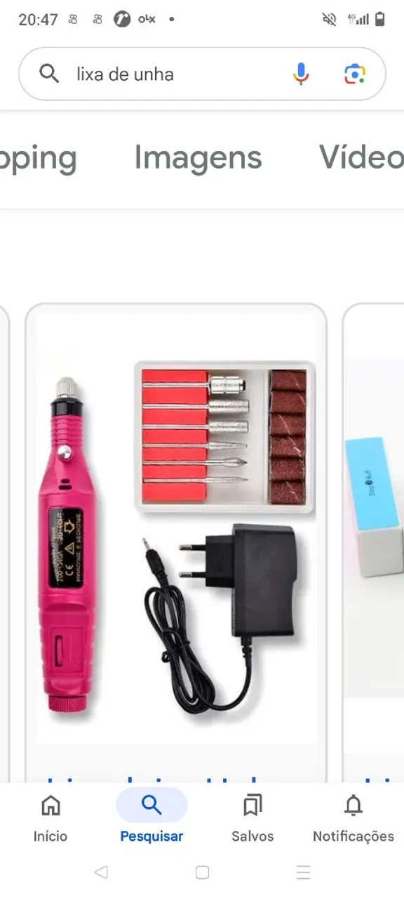 Kit de manicure profissional com lixa, fresas e motor elétrico