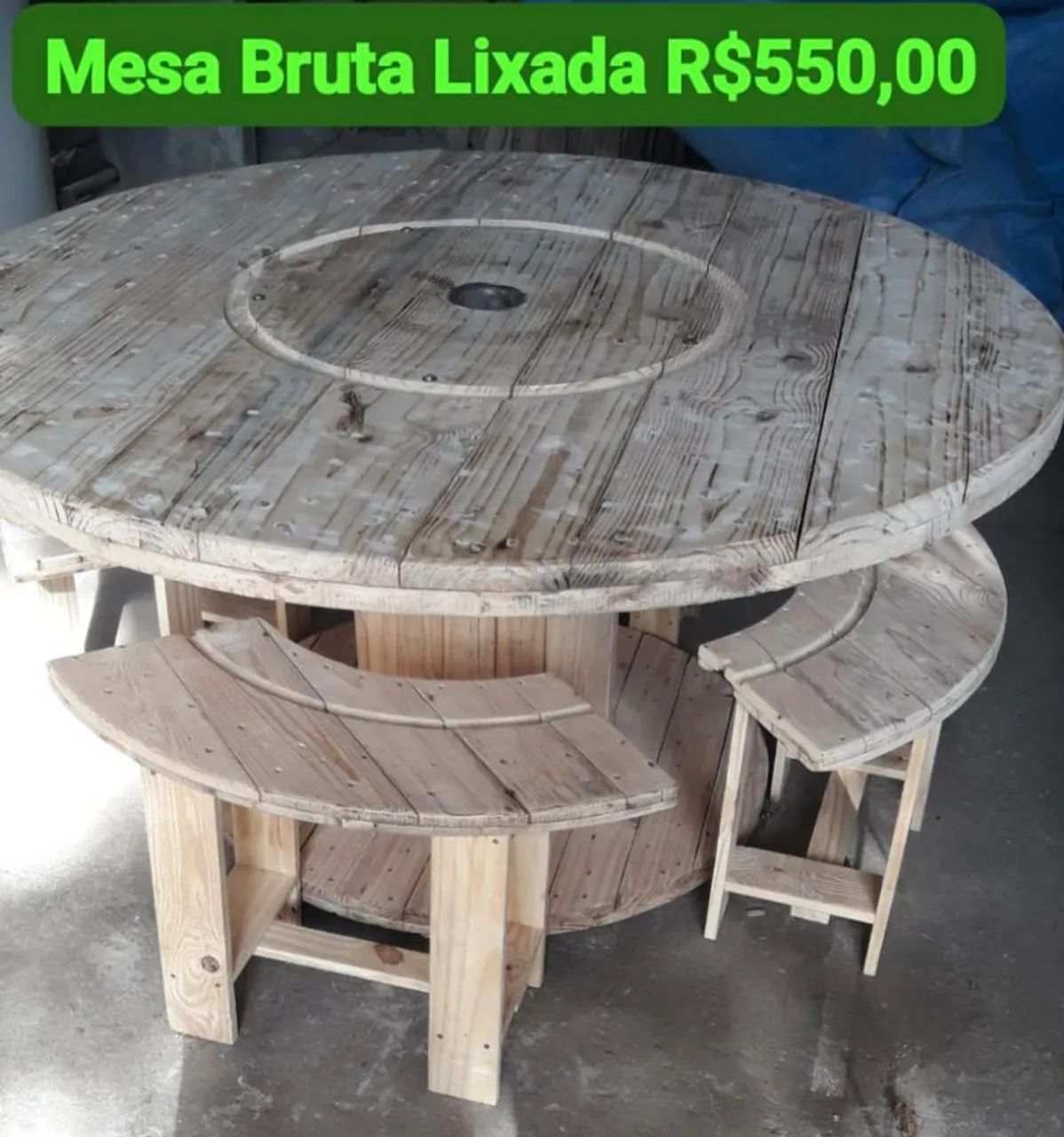 Mesa Grande de Madeira Rústica - Foto 4
