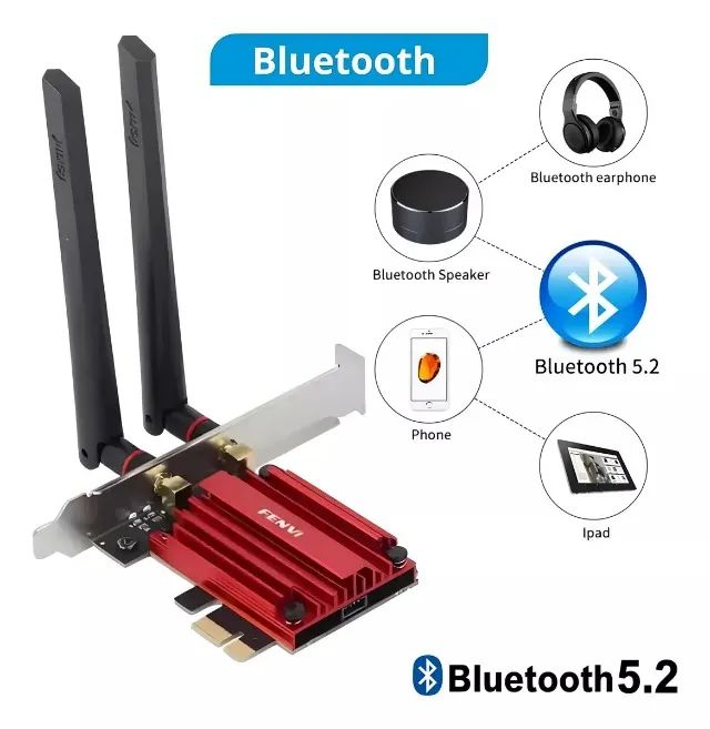 Placa de Rede Pci-e Wi-Fi 6 AX1800 Dual Band 2.4/5ghz Bluetooth 5.2 Fenvi para PC - Foto 3