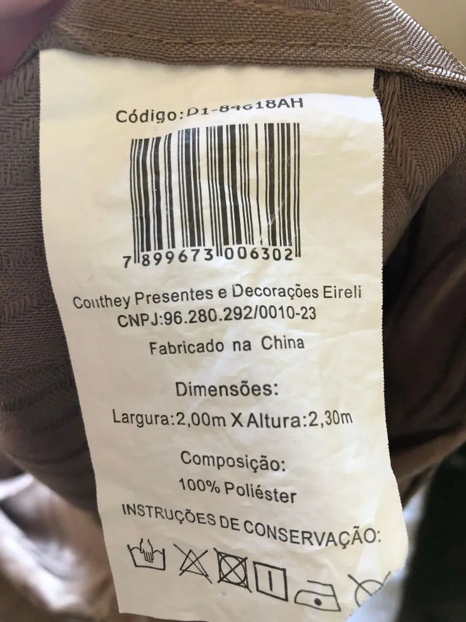 Cortina  em Poliéster  Marrom - Foto 2