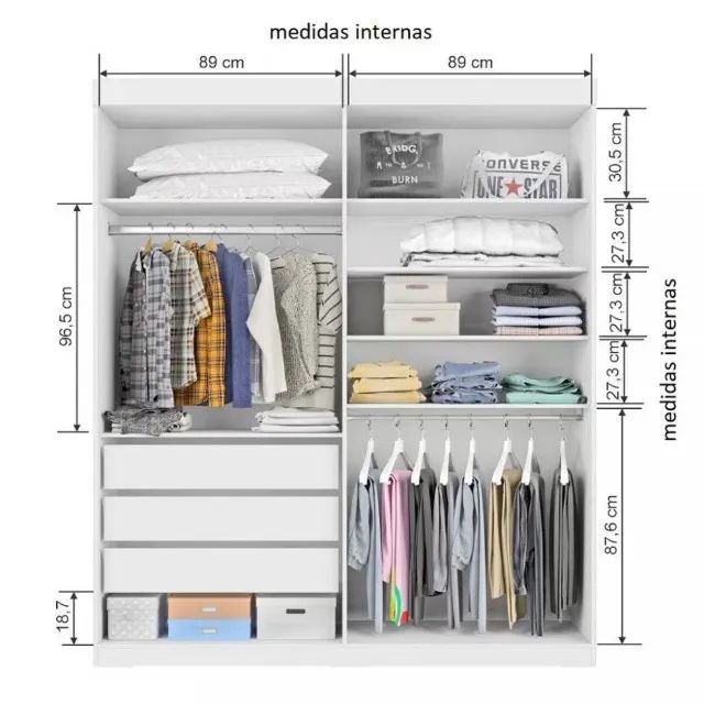 Guarda Roupa 4 Portas 3 Gavetas 100% MDF Novo Fazemos Entrega - Foto 2