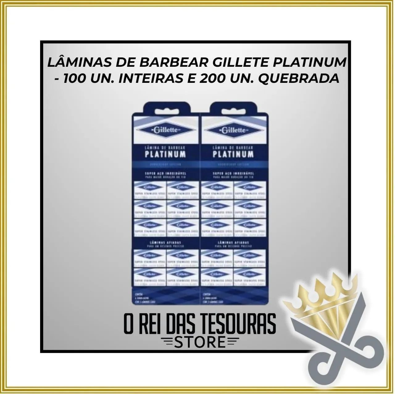 LÂMINA DE BARBEAR GILLETTE PLATINUM - 100 UNIDADES