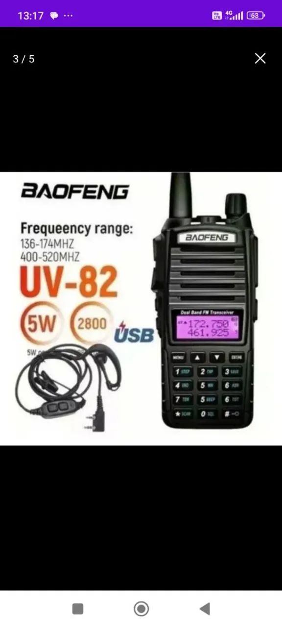 Walkie Talkie Portátil Profissional UV82  - Foto 2