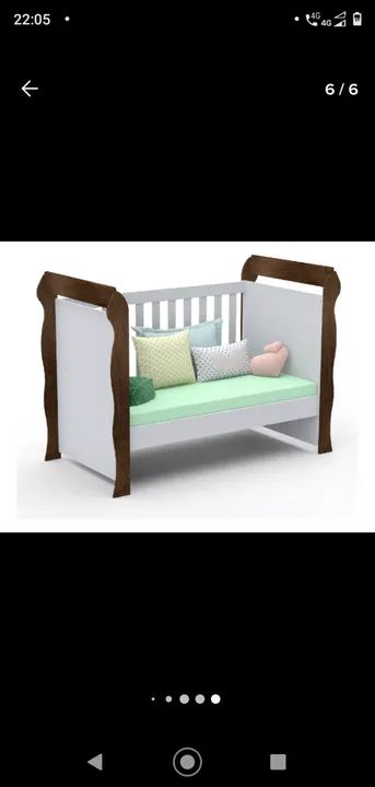 Berço Americano Branco com Amadeirado - Foto 3