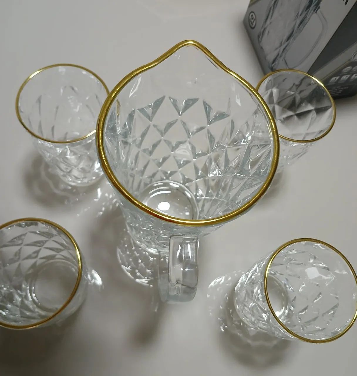 Conjunto de jarra com copos fio dourado  - Foto 3