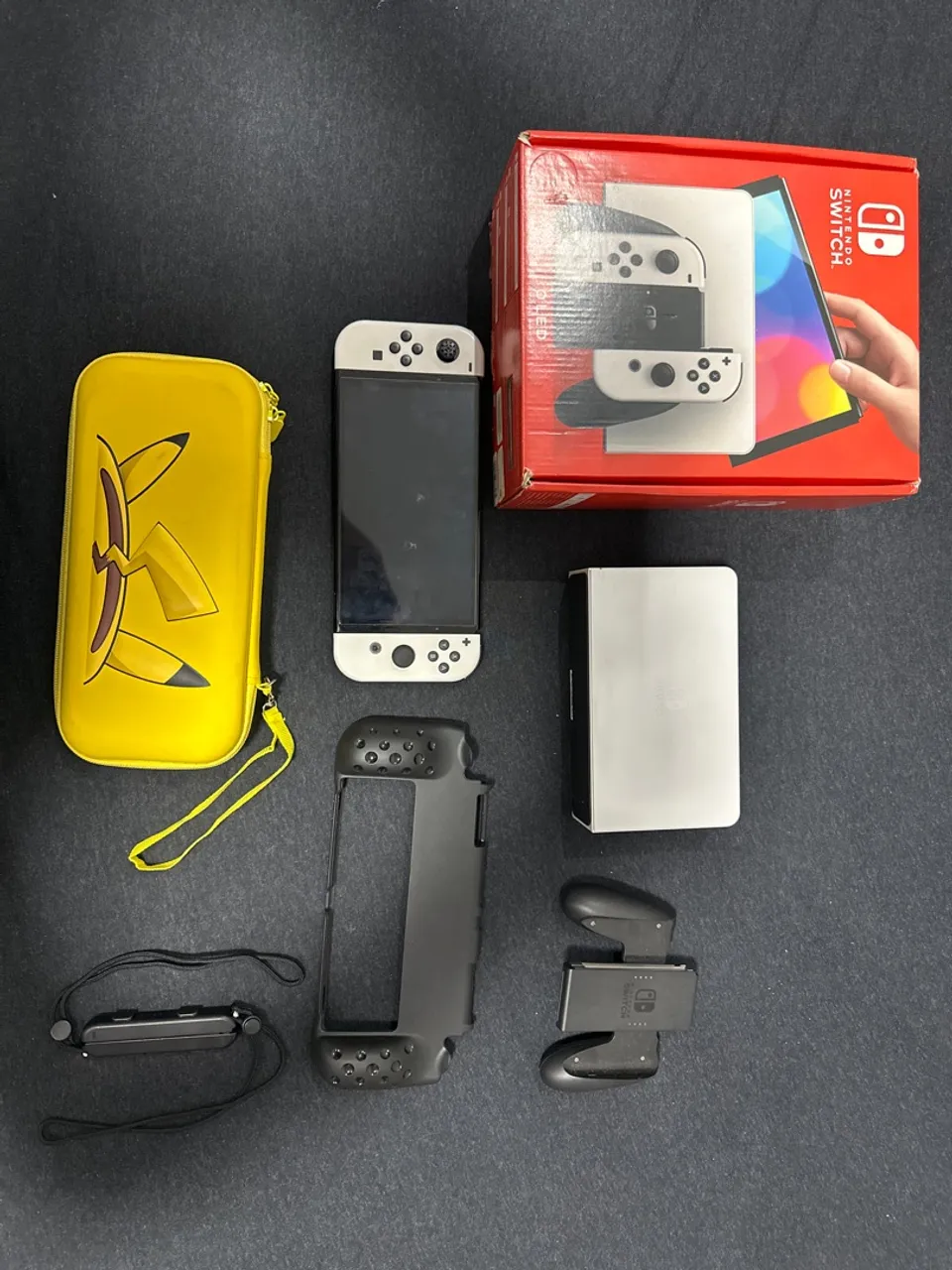 Nintendo swith oled desbloqueado + acessórios + microSD 60GB