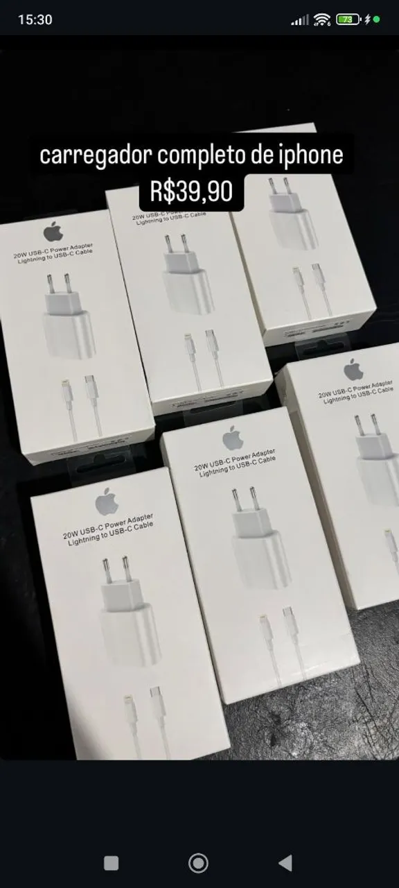 Carregador Completo iPhone 20W Original