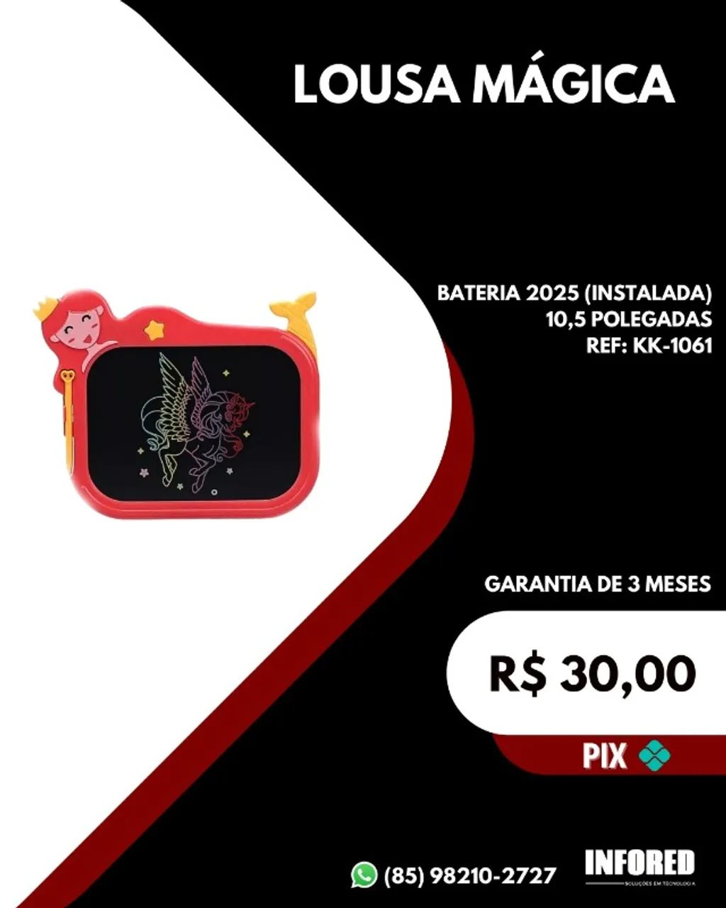 Lousa mágica RGB 10.5" Polegadas