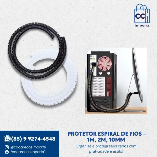 Protetor Espiral de Fios - 1m, 2m, 10mm
