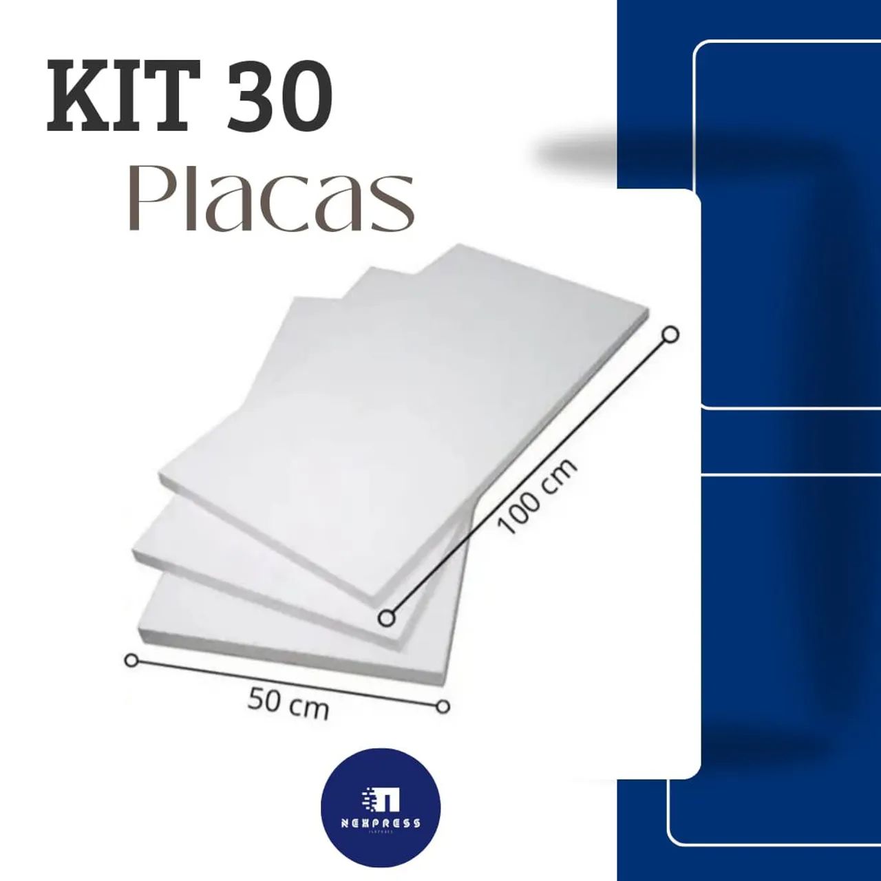 Kit placa EPS 100x 50 x 2cm