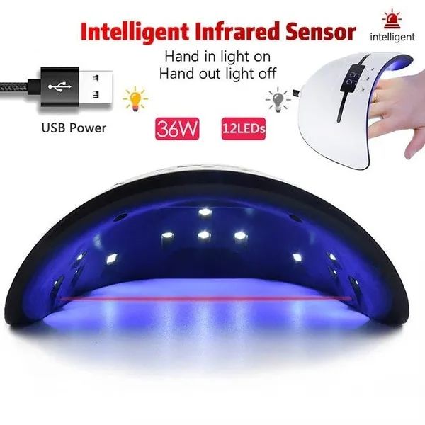 Mini Secador de Unhas UV/LED 36W com Temporizador, Sensor Automático e Entrada USB - Foto 2