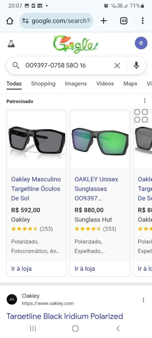 Oakley Targetline Black Iridium Polarizado