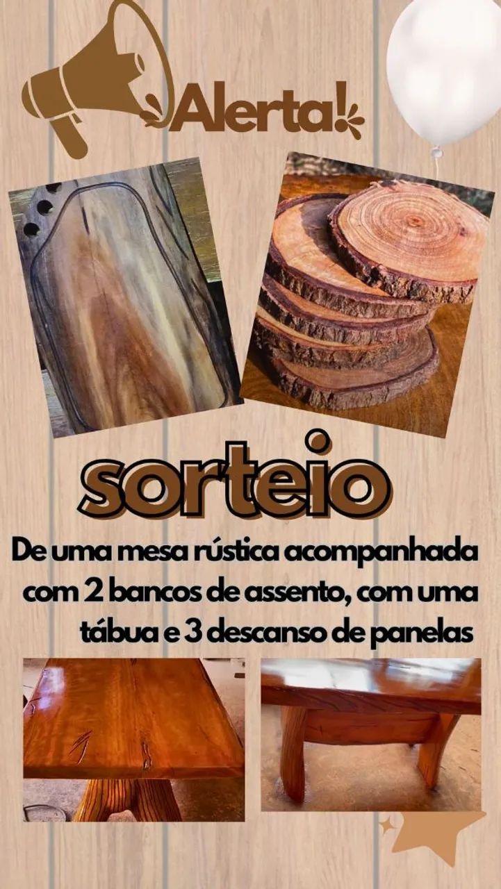 Mesa rústica em Madeira Maciça - Foto 5