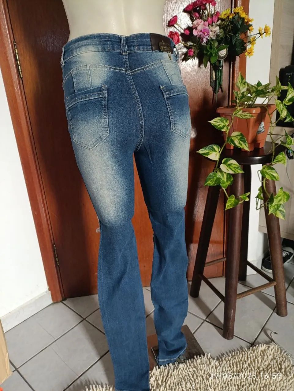 Calça Jeans Feminina Destroyed Azul - Foto 2