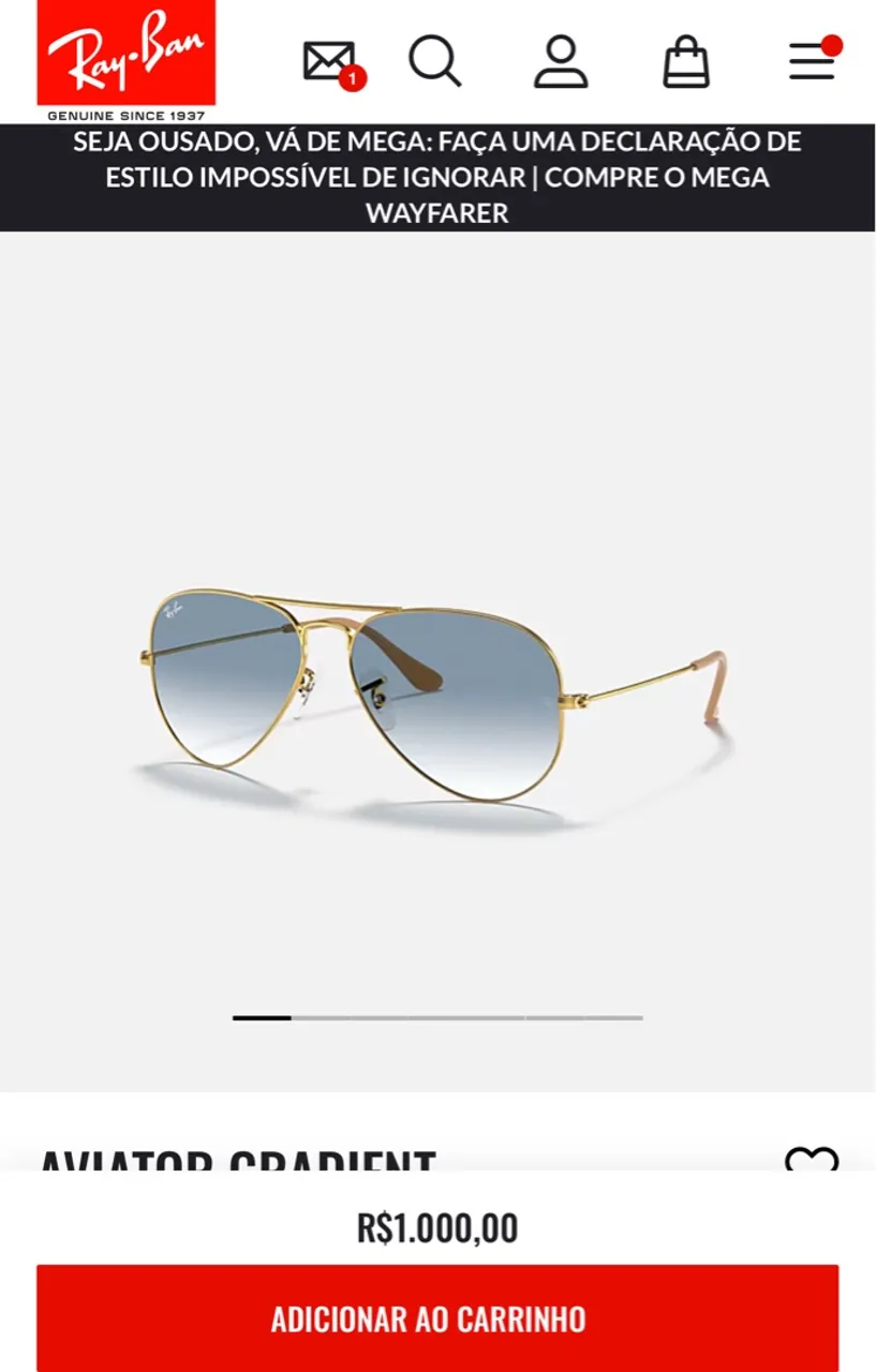 Óculos de Sol Aviator Gradient Ray-Ban