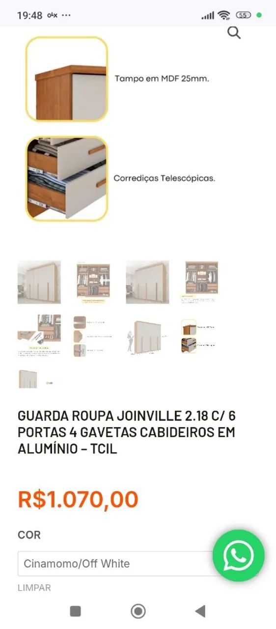 Guarda roupa casal bem espaçoso!! - Foto 2