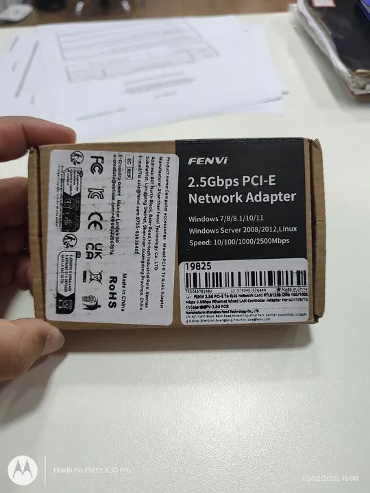 Placa de Rede PCI-E 2.5Gbps FENVI