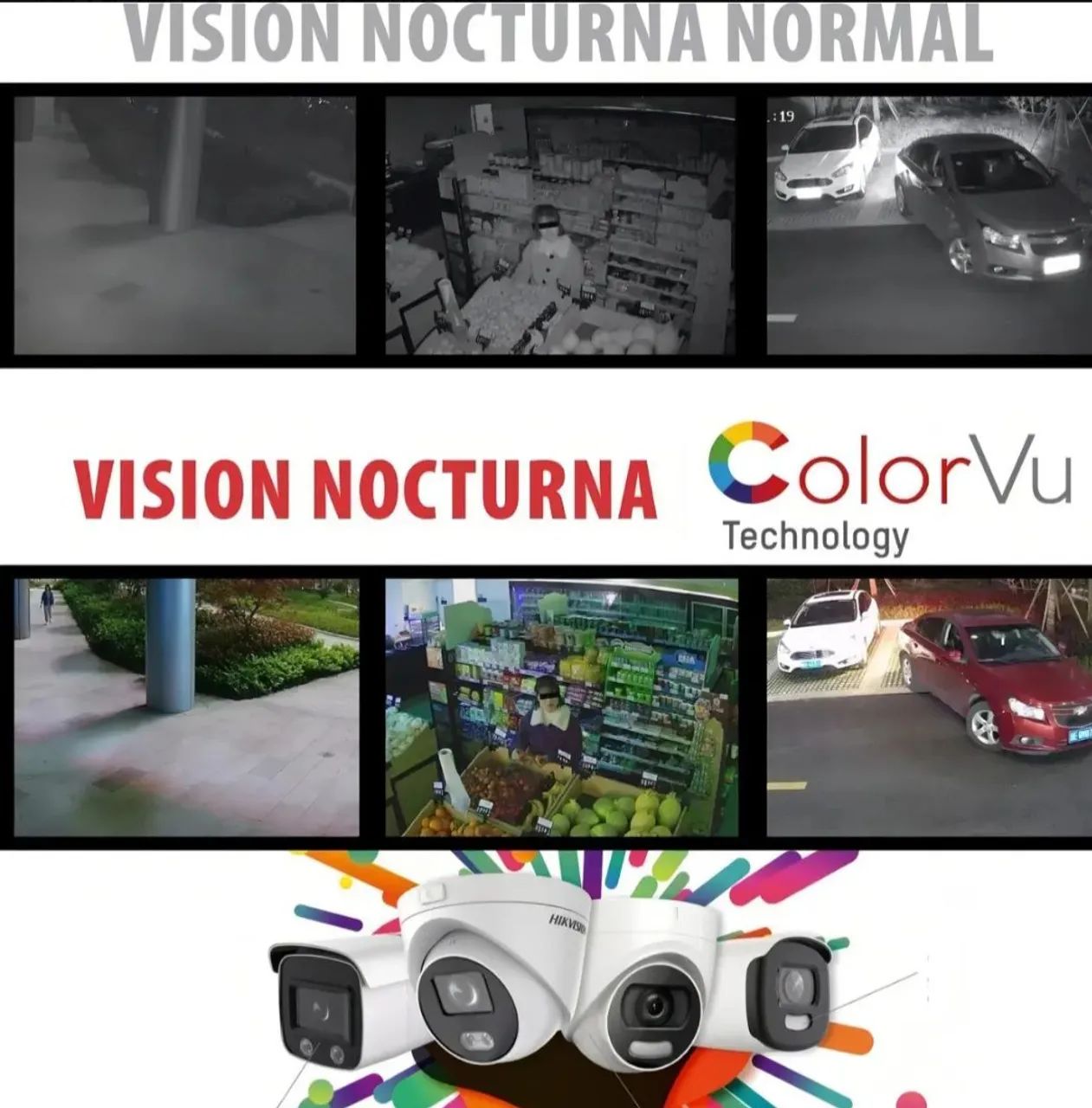 Câmera de segurança de plástico branco Hikvision Dome Colorvu Turbo 2mp 2,8 mm 1080p - Foto 3