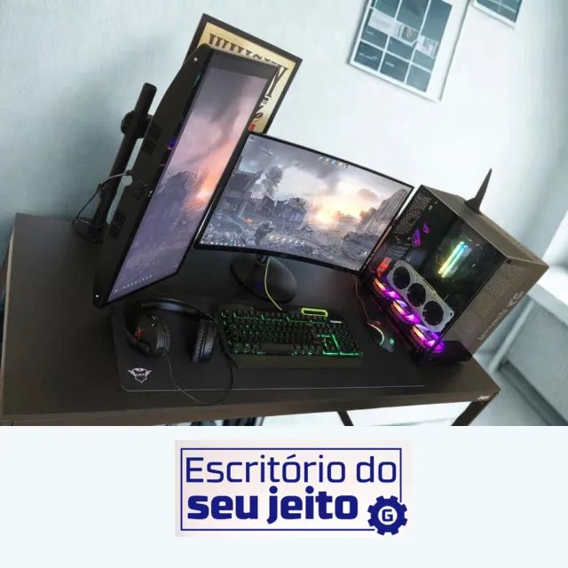 Escrivaninha Reforçada 1,5m NOVA Mesa Industrial Birô Multiuso Computador Notebook Estudo - Foto 4