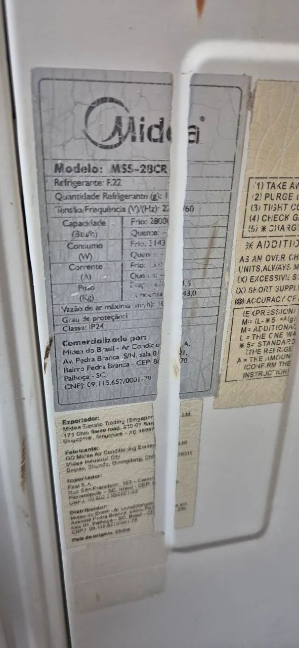 Ar condicionado 28000 BTUS MIDEA MOD. MSS 28CR - Foto 4