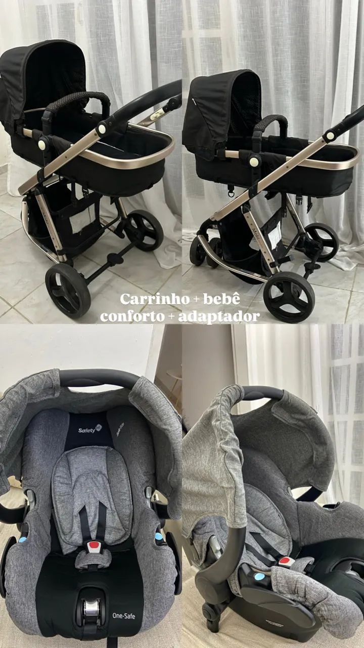 Carrinho safety com bebe conforto 