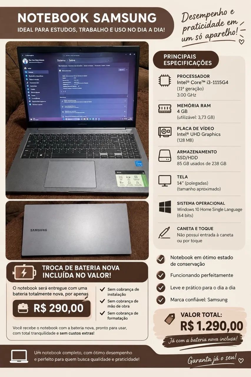 Notebook Samsung 