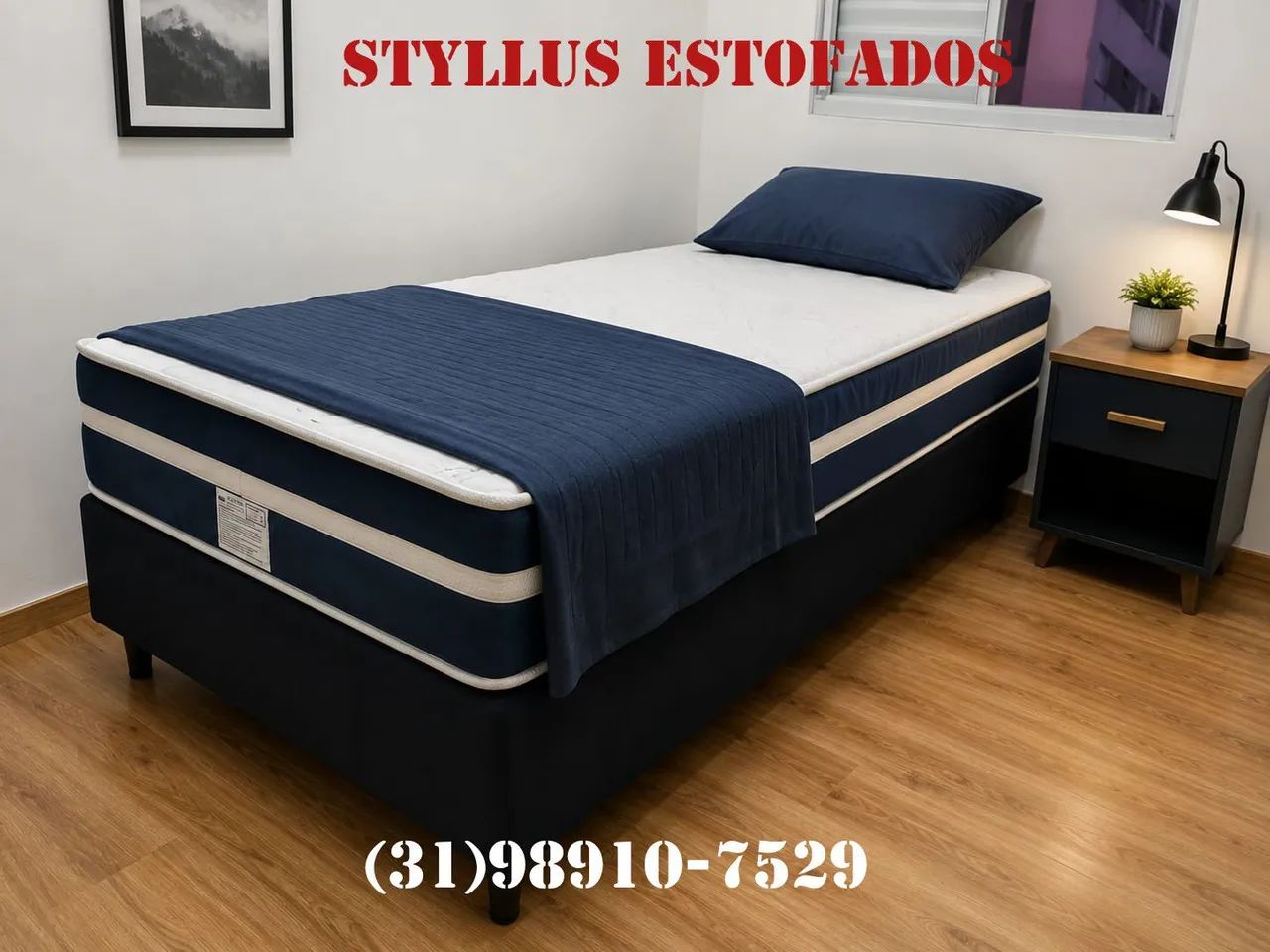 Cama box solteiro com colchão 