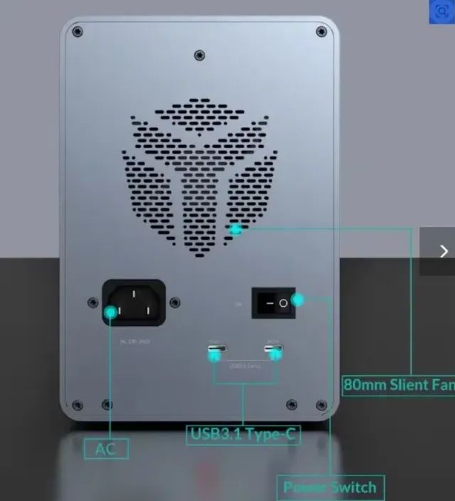 100Tb HD Externo Yottamaster case 5 baias USB Tipo C ou Tipo A - Foto 5