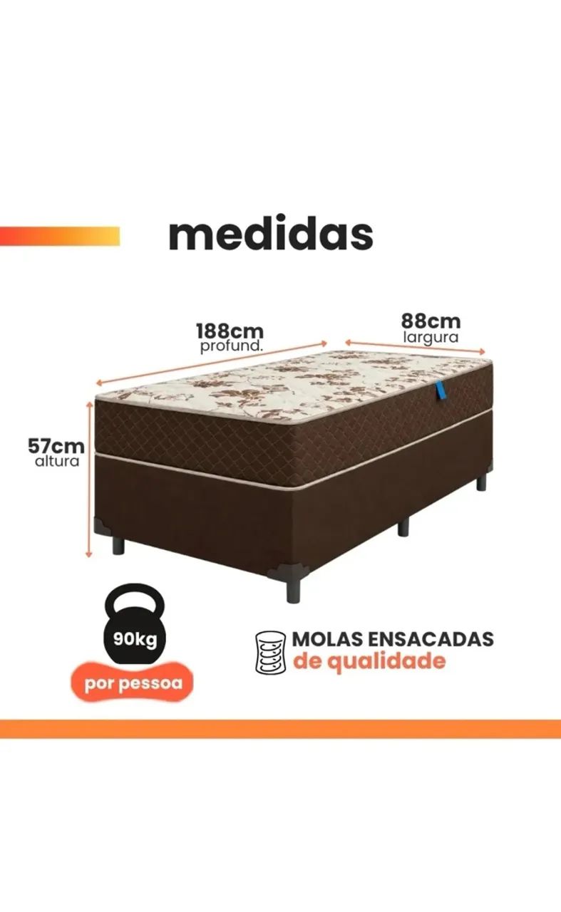 Cama box solteiro com colchão Probel Nevada - Foto 2
