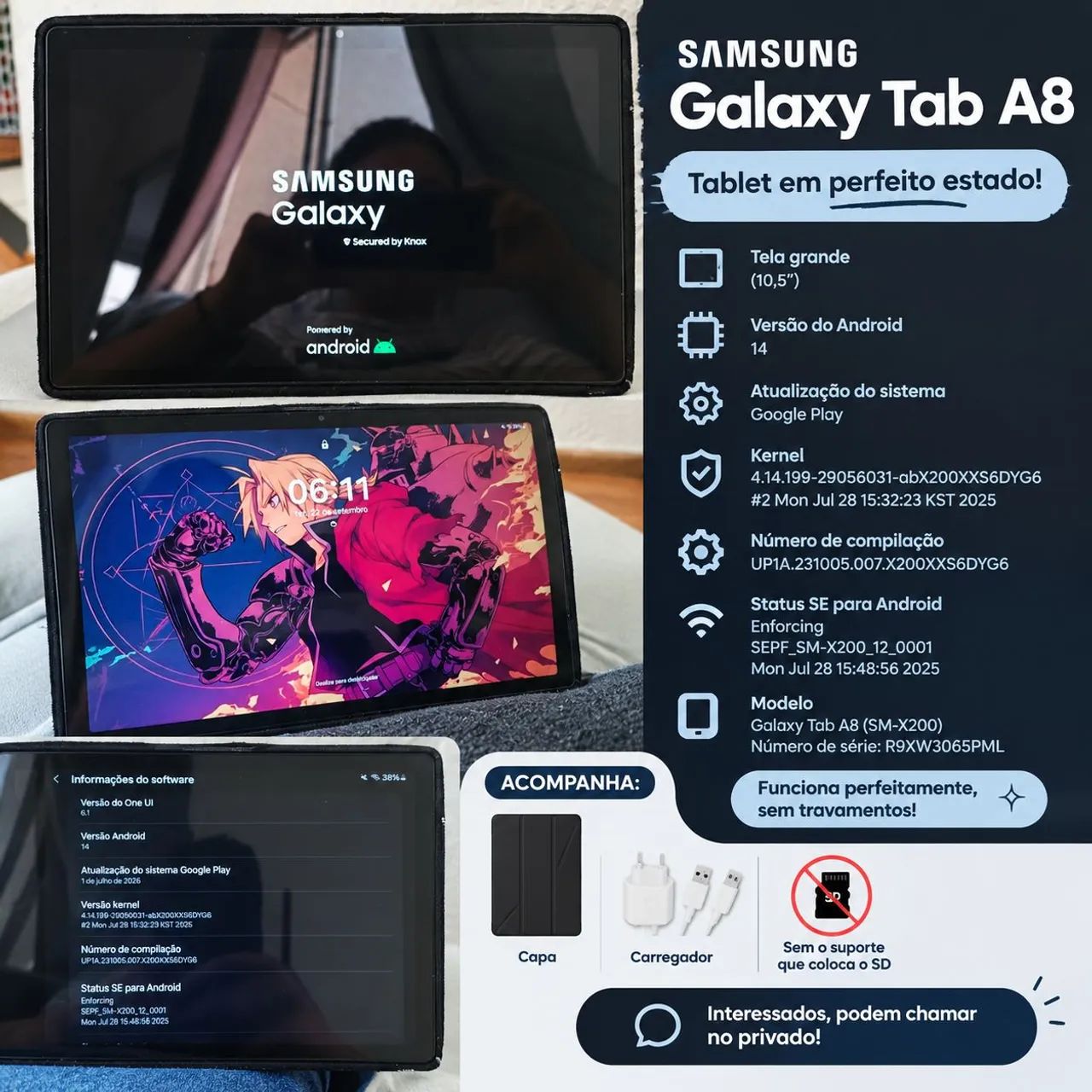 Samsung Galaxy Tab A8  R$ 600