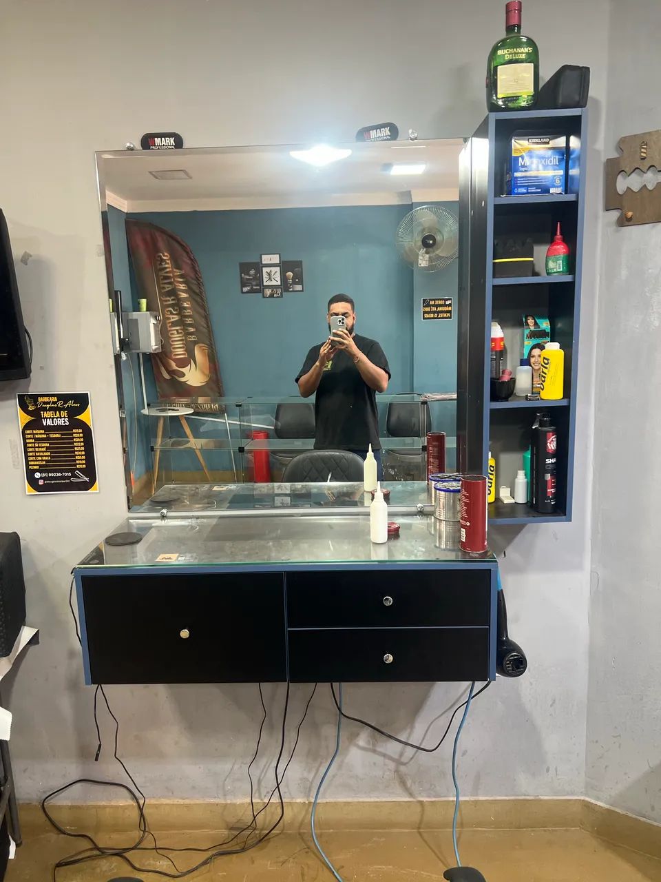 2 Bancada completa com espelho com bisotê barbearia/salão. - Foto 2