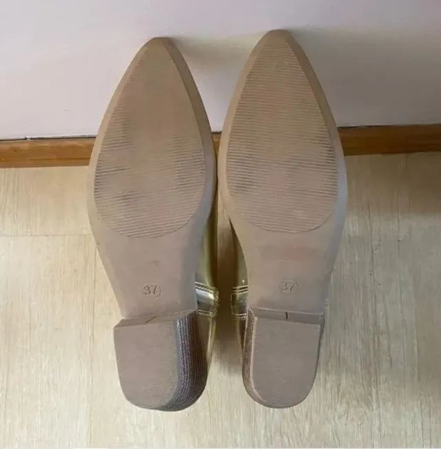 Bota feminina, western, dourada - Foto 4