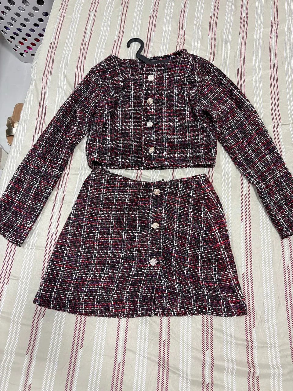 Conjunto xadrez blazer e saia
