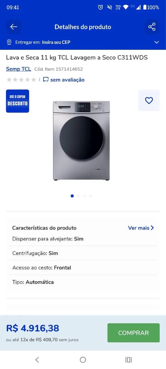 Lava e seca TCL 11KG  - Foto 2
