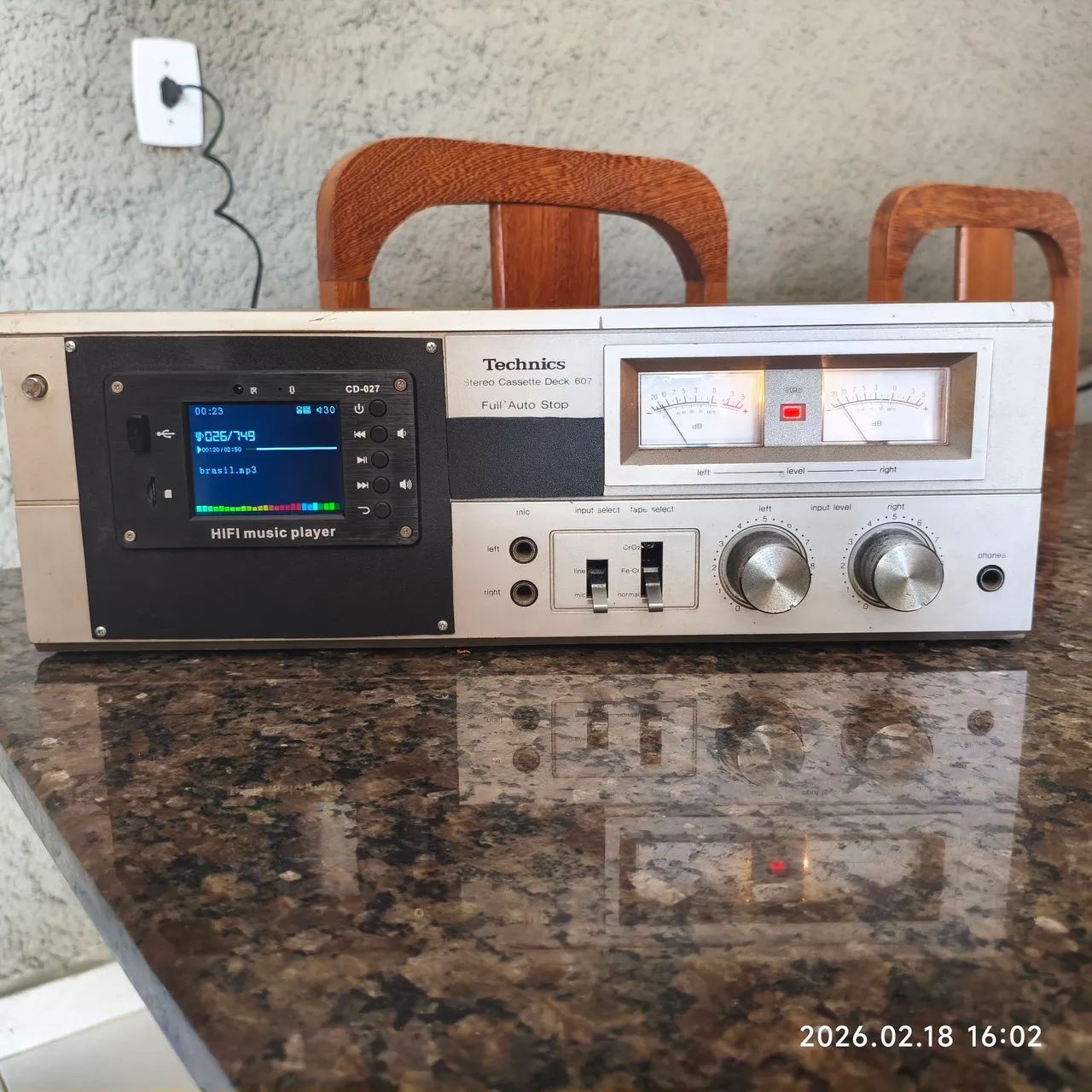 Tape Deck Technics 607 - Tela Adaptada - Aparelhos de Som - Nova