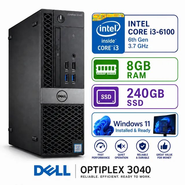 Computador CPU DELL Optiplex 3040 I3 6º ger / 8gb memória / ssd 240