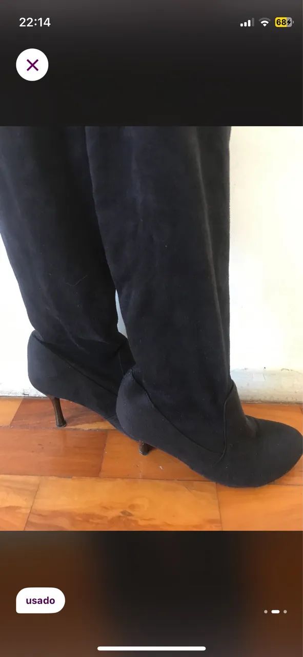 Bota preta over knee - Foto 2