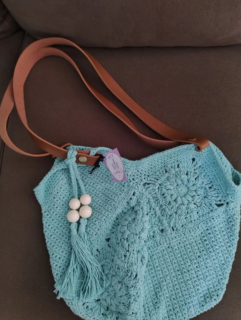 Bolsa crochê alça couto sintético  - Foto 4