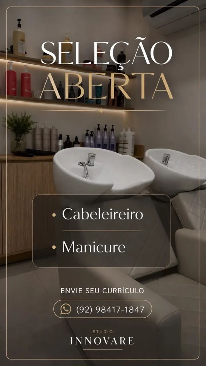 Vaga para cabeleireiro e manicure 