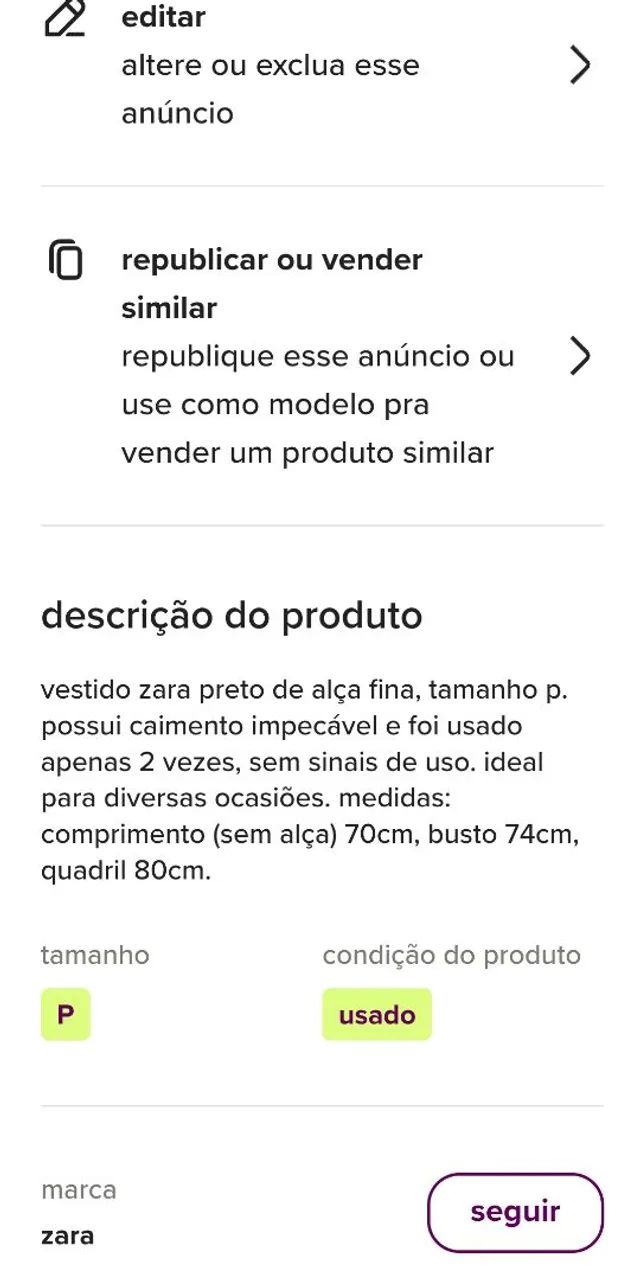 ZARA vestido seminovo  - Foto 5