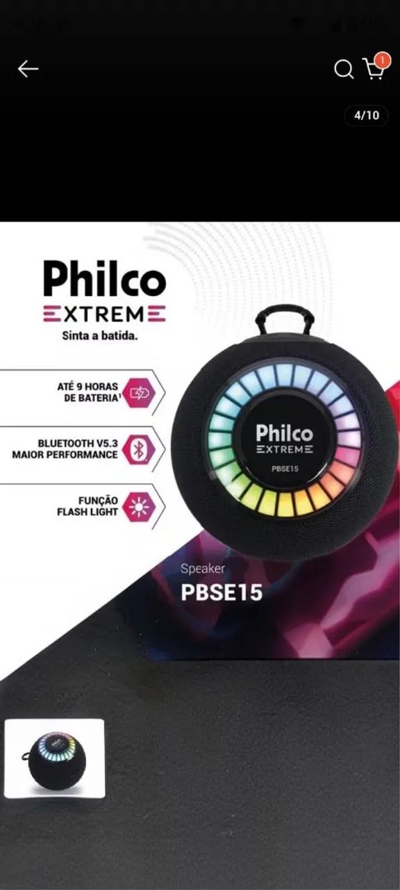 Caixinha de som Bluetooth dá Philco 