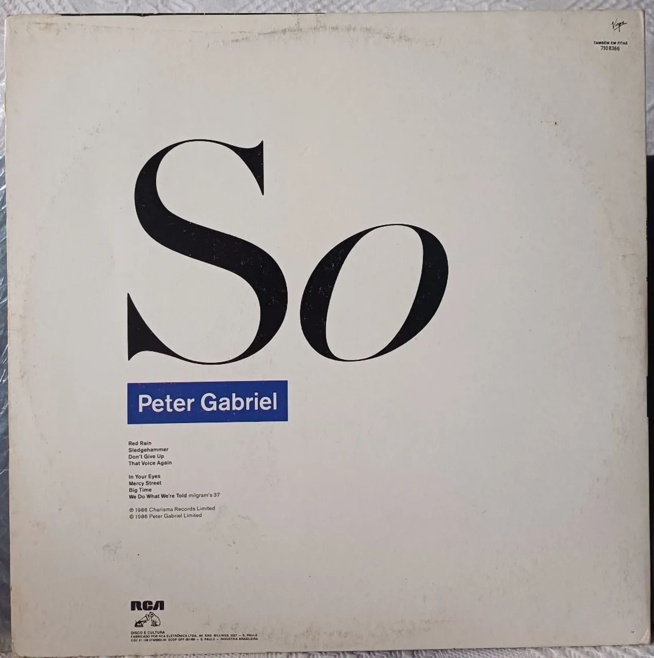 Lp / vinil: Peter Gabriel "So" - Foto 2