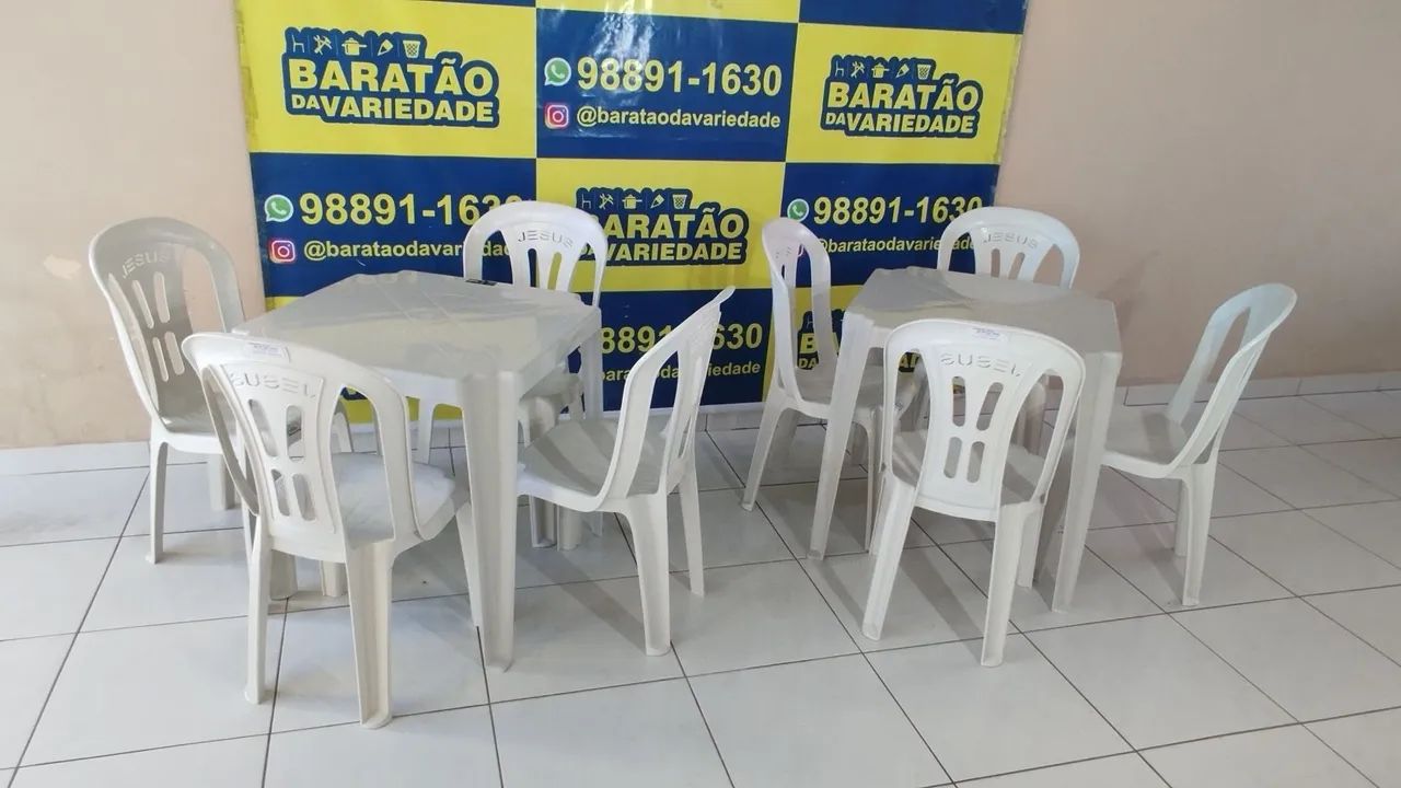  JOGO DE MESA JESUS BRANCO COM MESA 72*72*70 - Foto 2