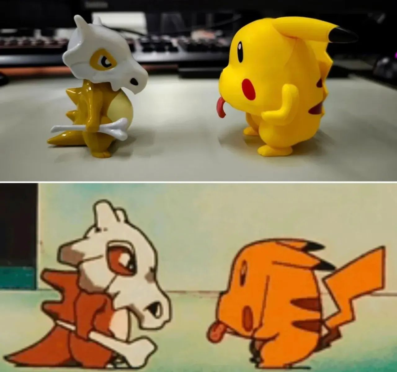 Action Figure Cubone e Pikachu
