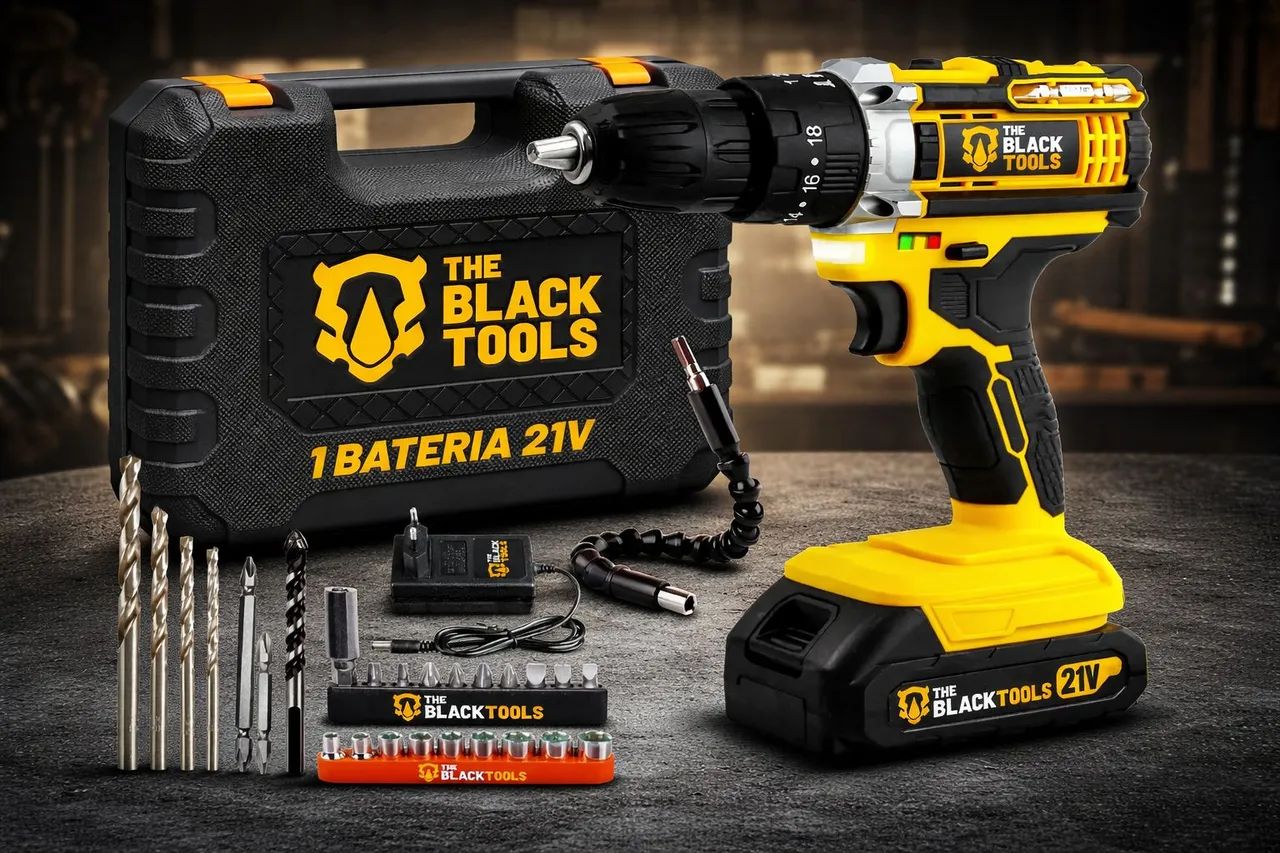 Parafusadeira e Furadeira de Impacto 21V The Black Tools TB-21PW + Maleta e Acessórios !! 1