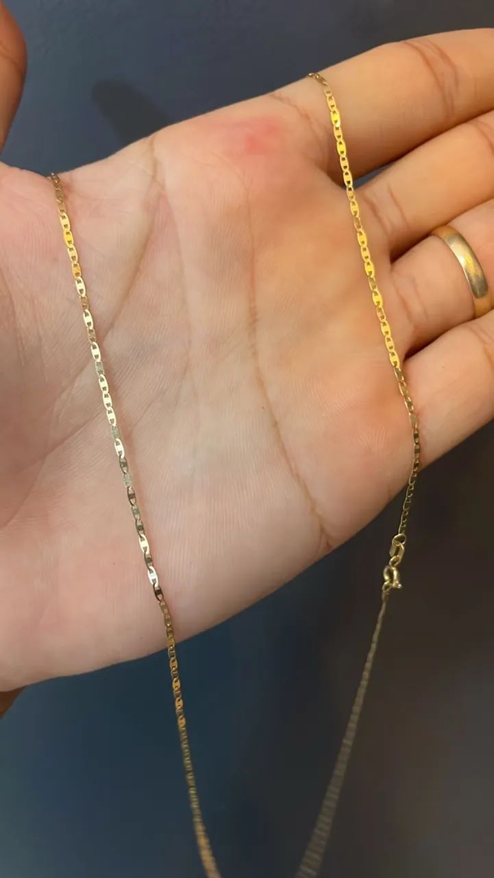 Ouro 18k 1,9 corrente piastrine gucci 70cm - Foto 2